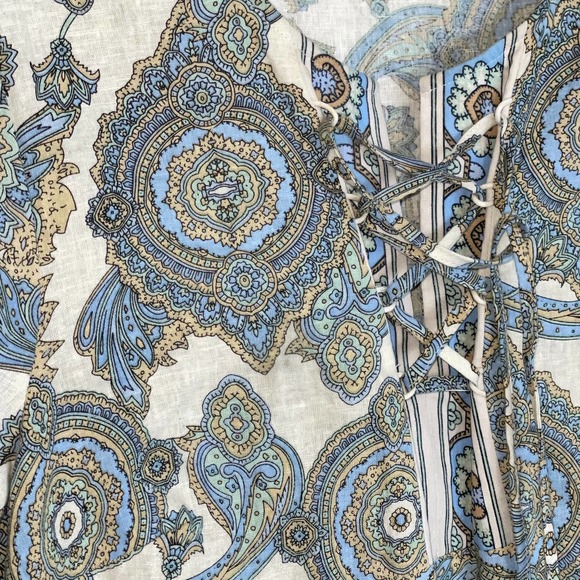 Saint Tropez Linen Blend Paisley Tunic Size 1x - Picture 5 of 8